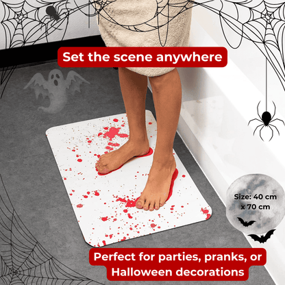 Bloody Footprints Bath Rug