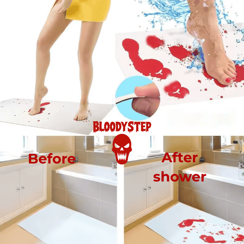 Bloody Footprints Bath Rug