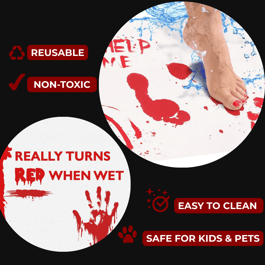 Bloody Footprints Bath Rug